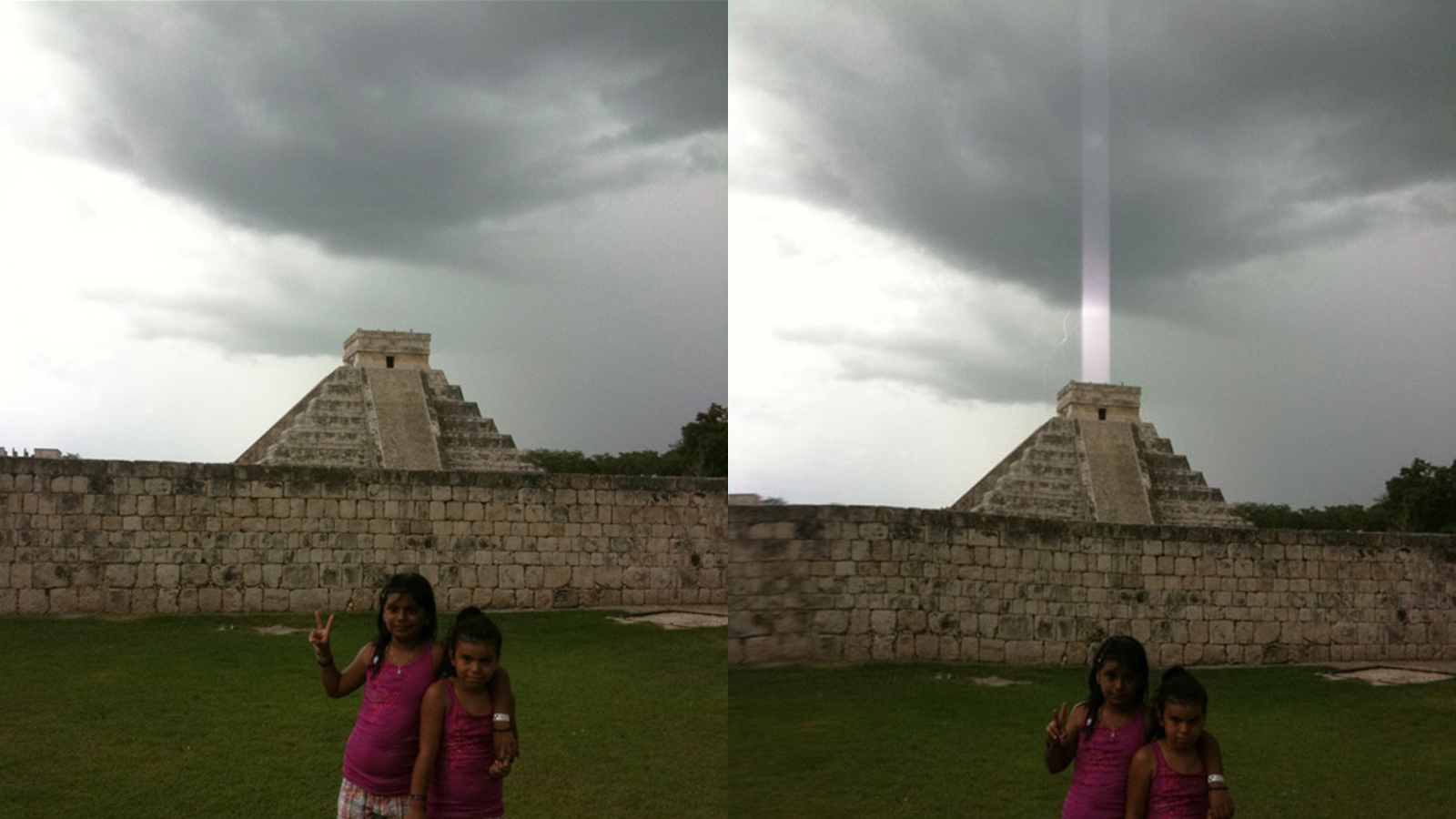 Luz misteriosa aparece sobre pirâmide maia: misticismo ou problema no sensor do iPhone?